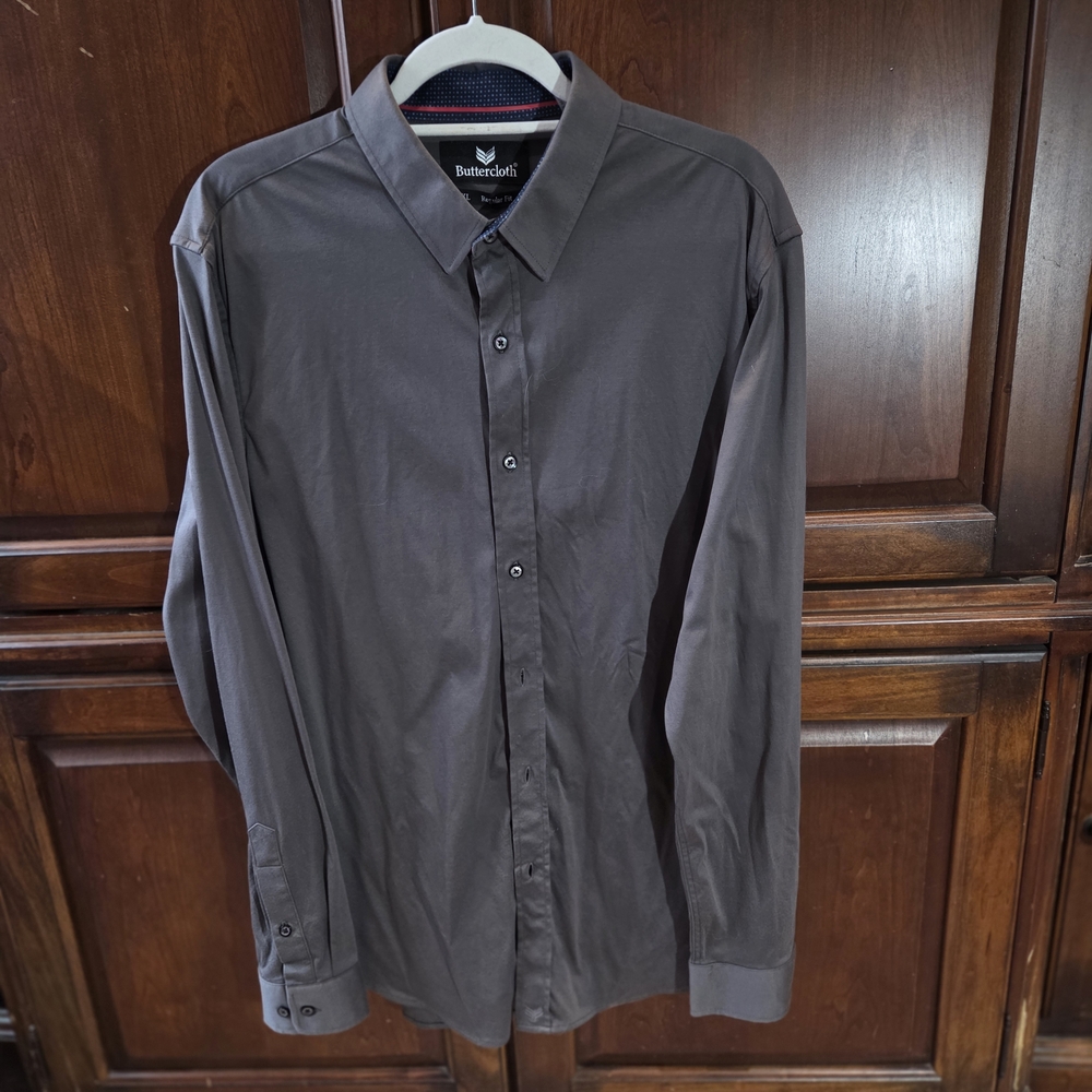 Buttercloth Men's Dark Gray Casual Shirt